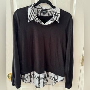 by & by long sleeve shirt with collar size large